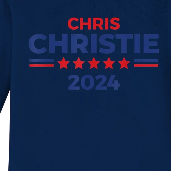 Chris Christie For President 2024 Election Baby Long Sleeve Bodysuit