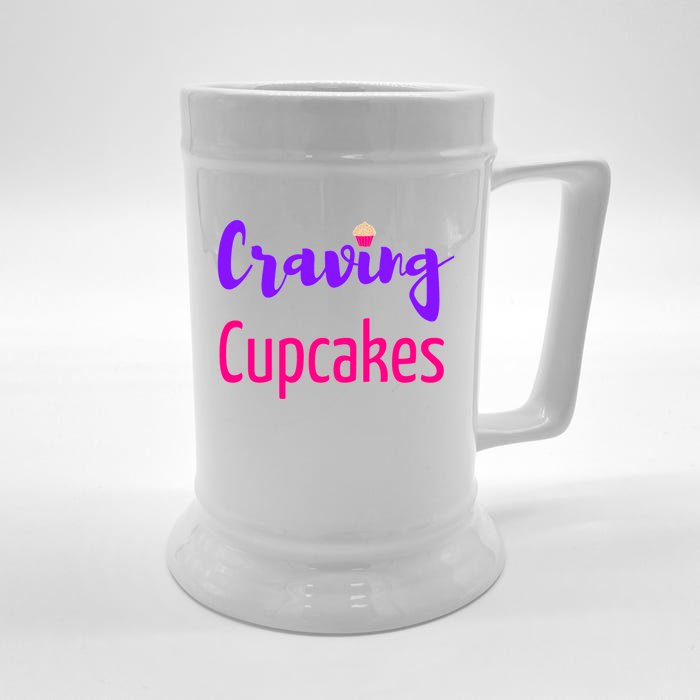 Craving Cupcakes Fun Working Out Gym Diet Lifestyle Desert Funny Gift Front & Back Beer Stein