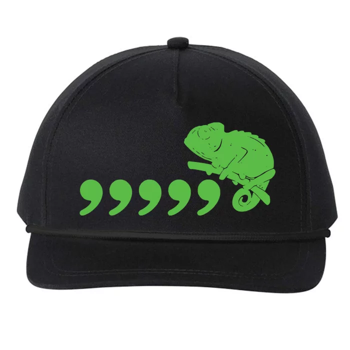 Comma Chameleon Funny Snapback Five-Panel Rope Hat