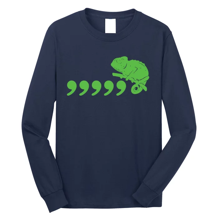 Comma Chameleon Funny Long Sleeve Shirt