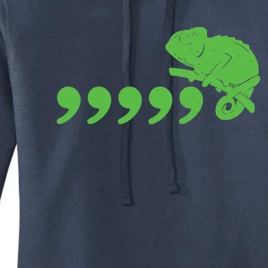 Comma Chameleon Funny Women's Pullover Hoodie