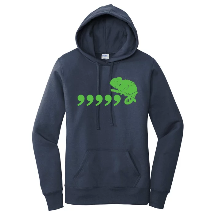 Comma Chameleon Funny Women's Pullover Hoodie