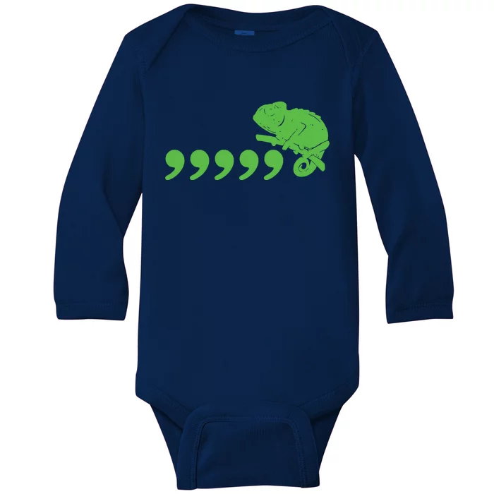 Comma Chameleon Funny Baby Long Sleeve Bodysuit