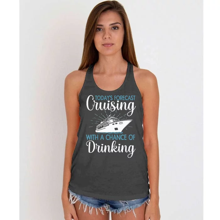 Cool Cruising For Family Cruise Vacation Lover Women's Knotted Racerback Tank