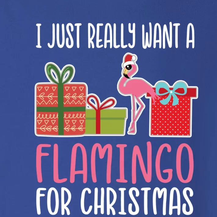 Cute Christmas Flamingo I Want A Flamingo Funny Gift Toddler Long Sleeve Shirt