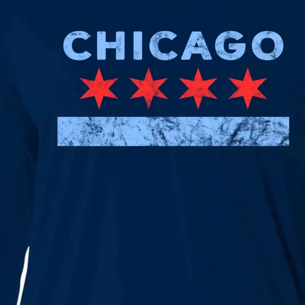 Chicago - Chicago Flag Sweatshirt Sweatshirt Cooling Performance Long Sleeve Crew