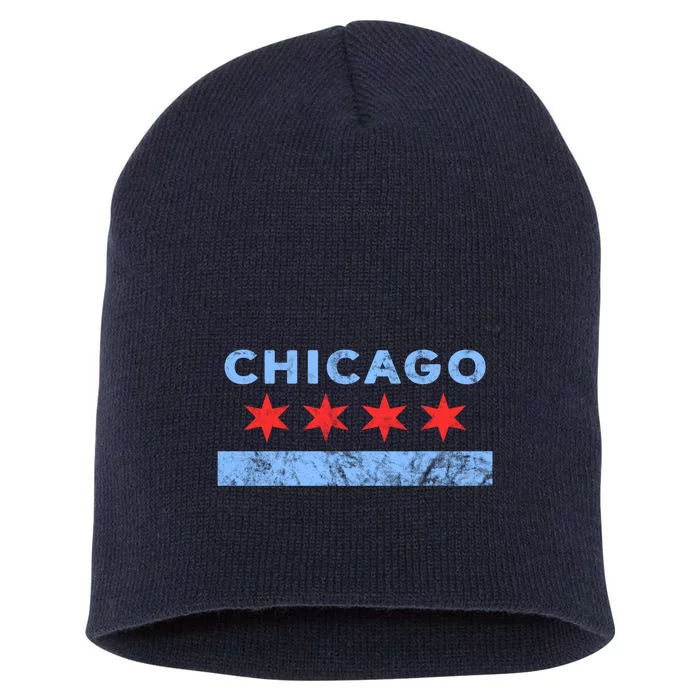 Chicago - Chicago Flag Sweatshirt Sweatshirt Short Acrylic Beanie