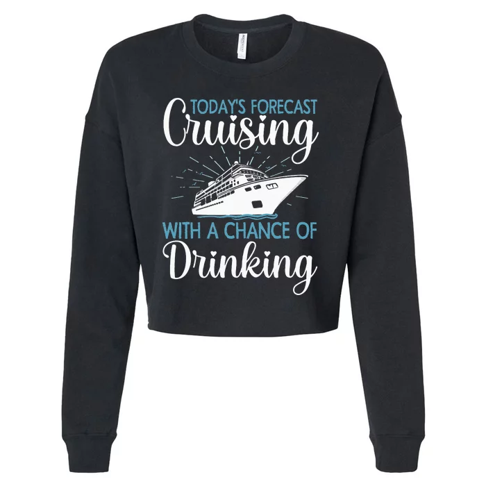 Cool Cruising For Family Cruise funny Vacation Lover Cropped Pullover Crew