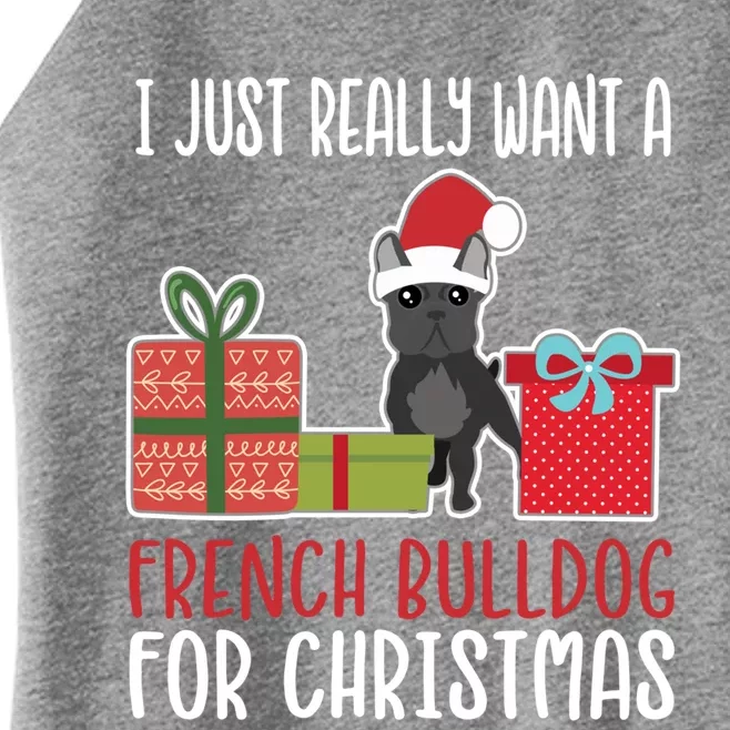 Cute Christmas Frenchie Owner I Want A French Bulldog Cool Gift Women’s Perfect Tri Rocker Tank