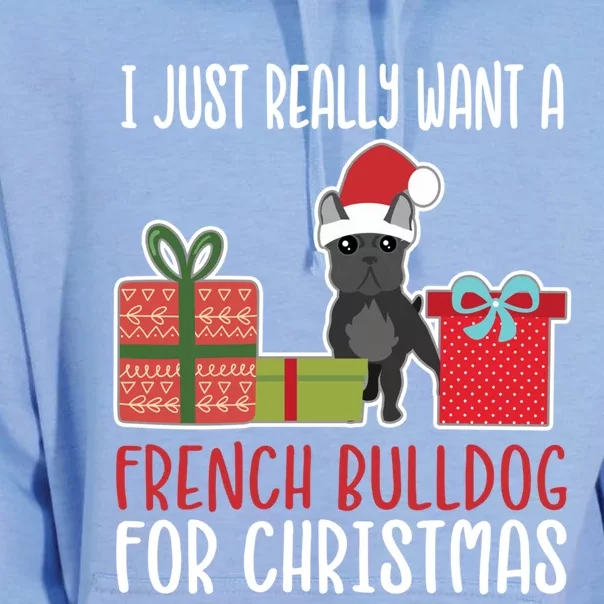 Cute Christmas Frenchie Owner I Want A French Bulldog Cool Gift Unisex Surf Hoodie