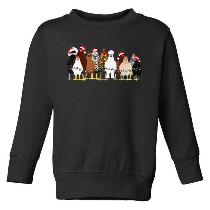 Christmas Chickens Farm Heifer Christmas Toddler Sweatshirt