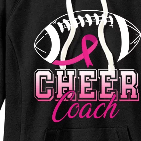 Cheer Coach Football Breast Cancer Awareness Women's Fleece Hoodie