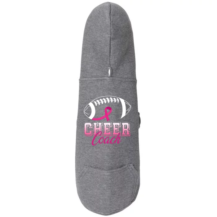 Cheer Coach Football Breast Cancer Awareness Doggie 3-End Fleece Hoodie