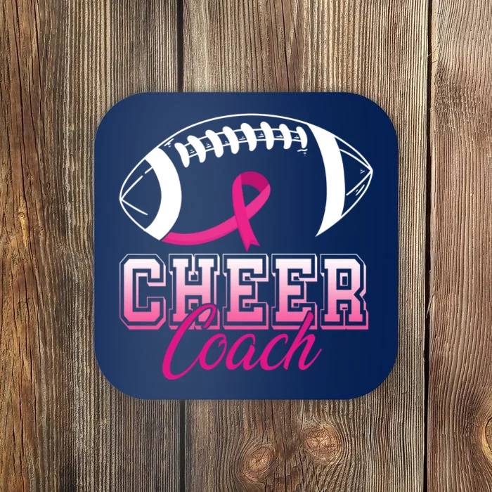 Cheer Coach Football Breast Cancer Awareness Coaster