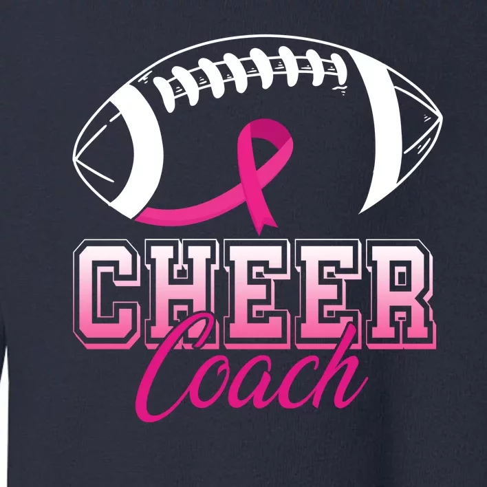 Cheer Coach Football Breast Cancer Awareness Toddler Sweatshirt