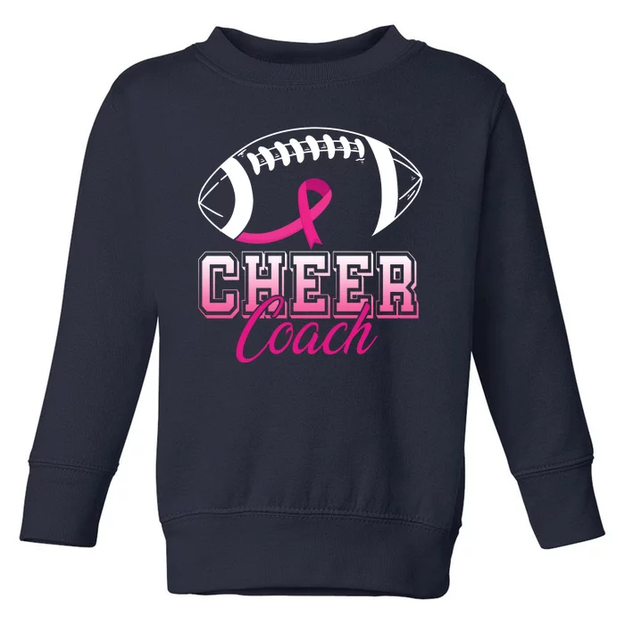 Cheer Coach Football Breast Cancer Awareness Toddler Sweatshirt