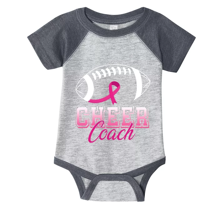 Cheer Coach Football Breast Cancer Awareness Infant Baby Jersey Bodysuit