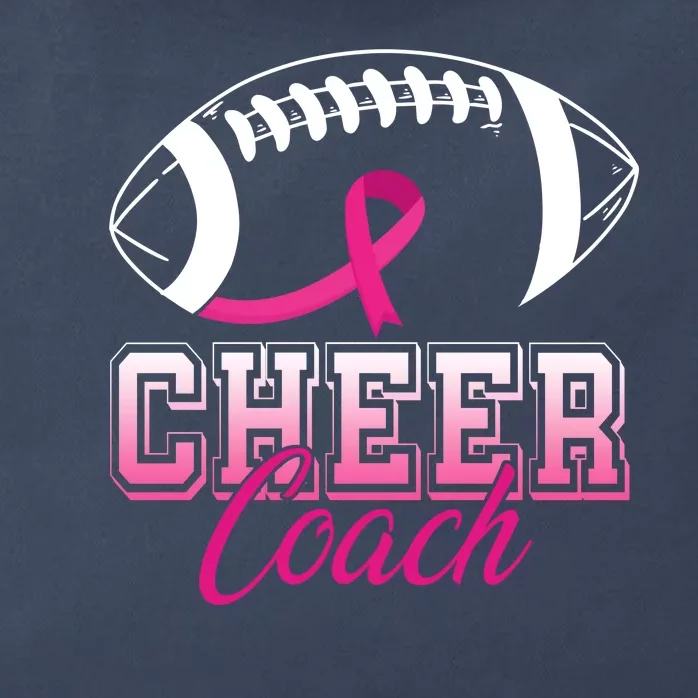 Cheer Coach Football Breast Cancer Awareness Zip Tote Bag