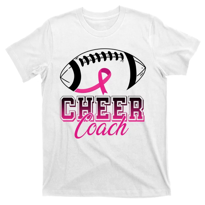 Cheer Coach Football Breast Cancer Awareness T-Shirt