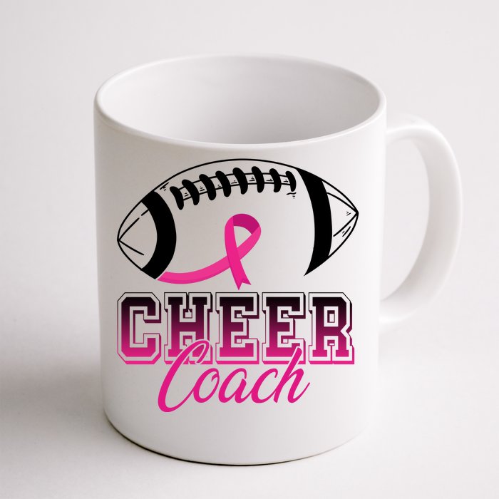 Cheer Coach Football Breast Cancer Awareness Front & Back Coffee Mug