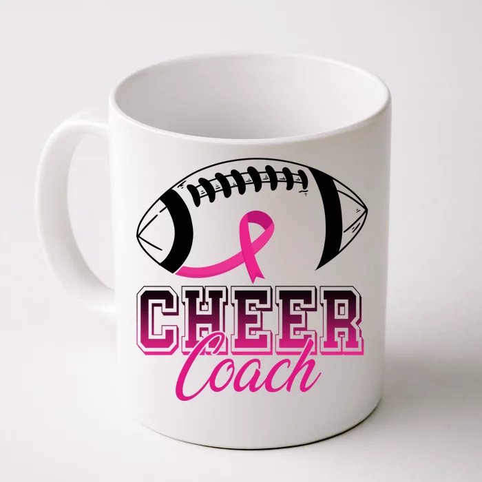 Cheer Coach Football Breast Cancer Awareness Front & Back Coffee Mug