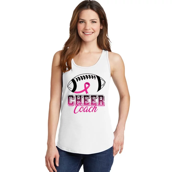 Cheer Coach Football Breast Cancer Awareness Ladies Essential Tank