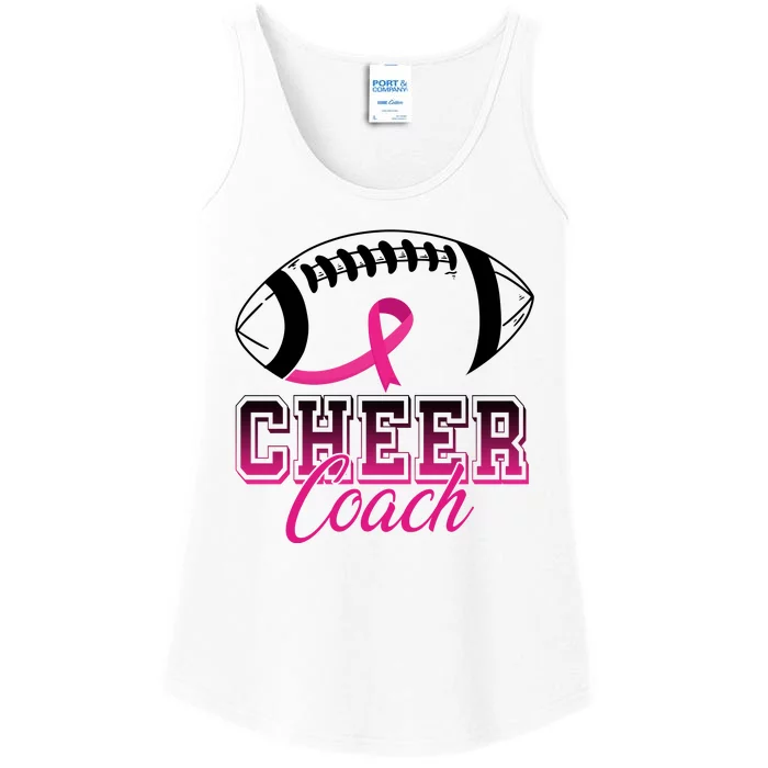 Cheer Coach Football Breast Cancer Awareness Ladies Essential Tank