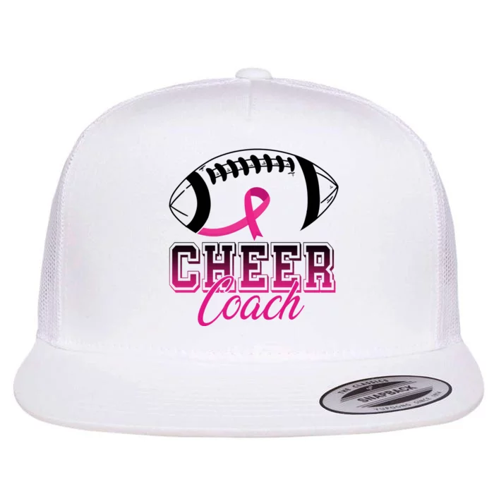 Cheer Coach Football Breast Cancer Awareness Flat Bill Trucker Hat