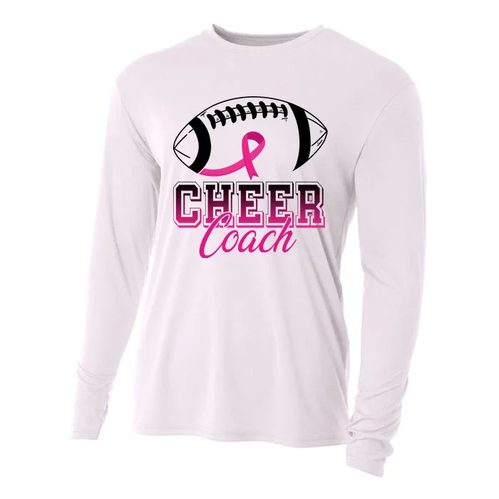 Cheer Coach Football Breast Cancer Awareness Cooling Performance Long Sleeve Crew