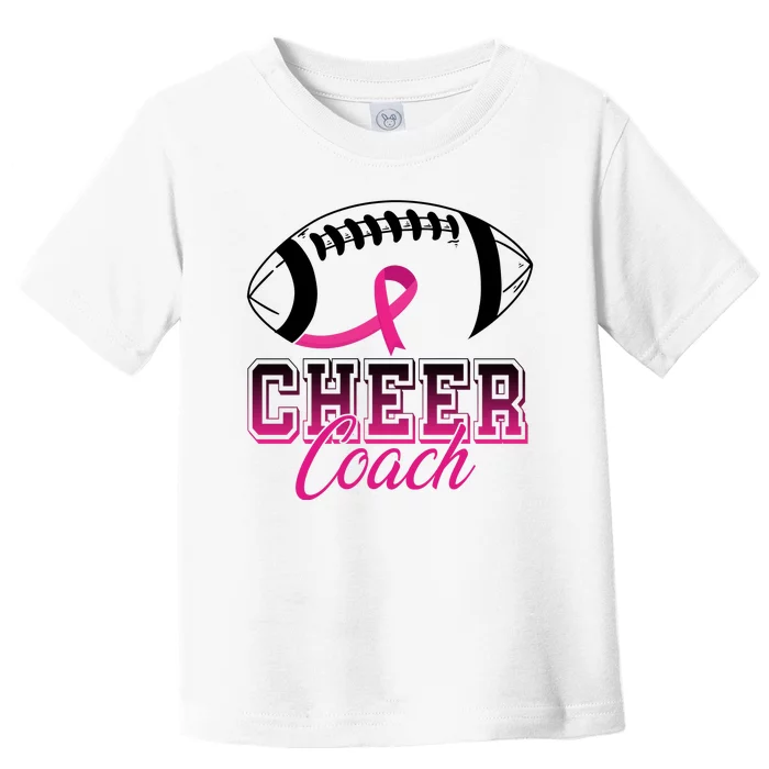 Cheer Coach Football Breast Cancer Awareness Toddler T-Shirt