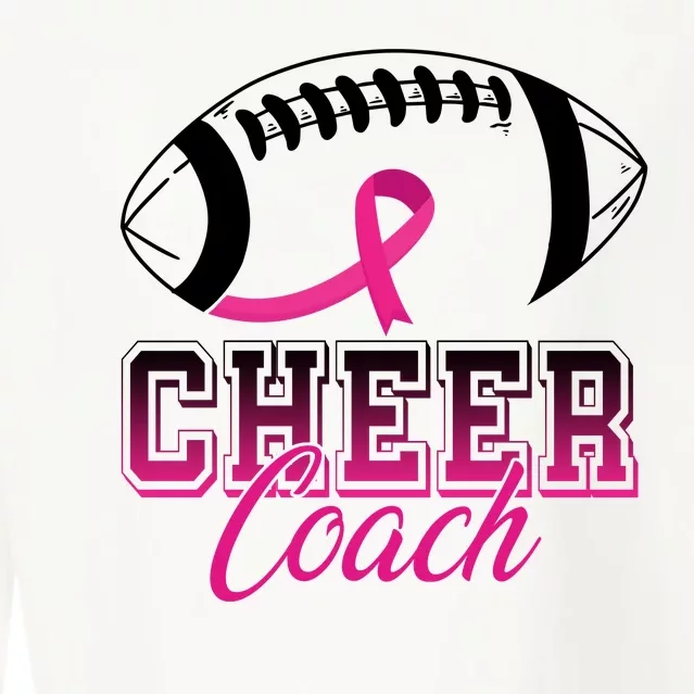 Cheer Coach Football Breast Cancer Awareness Cropped Pullover Crew