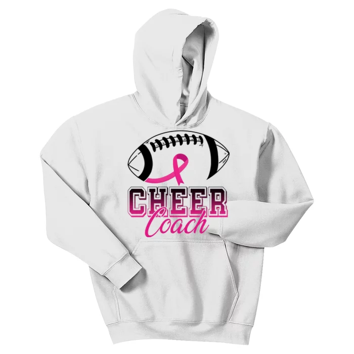 Cheer Coach Football Breast Cancer Awareness Kids Hoodie