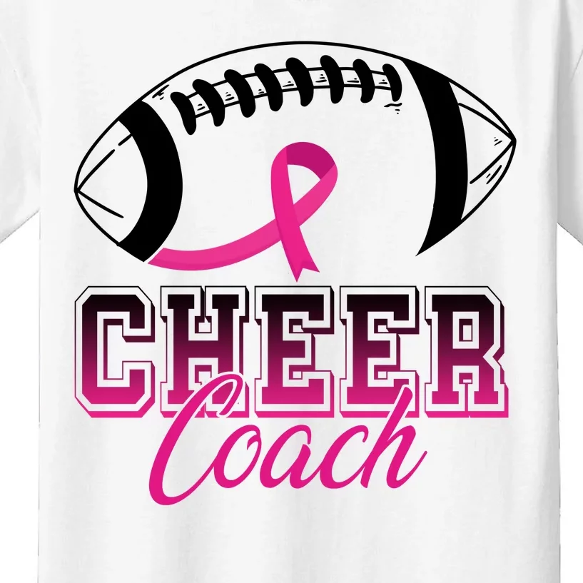 Cheer Coach Football Breast Cancer Awareness Kids T-Shirt