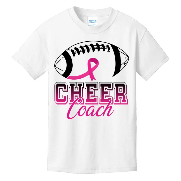 Cheer Coach Football Breast Cancer Awareness Kids T-Shirt