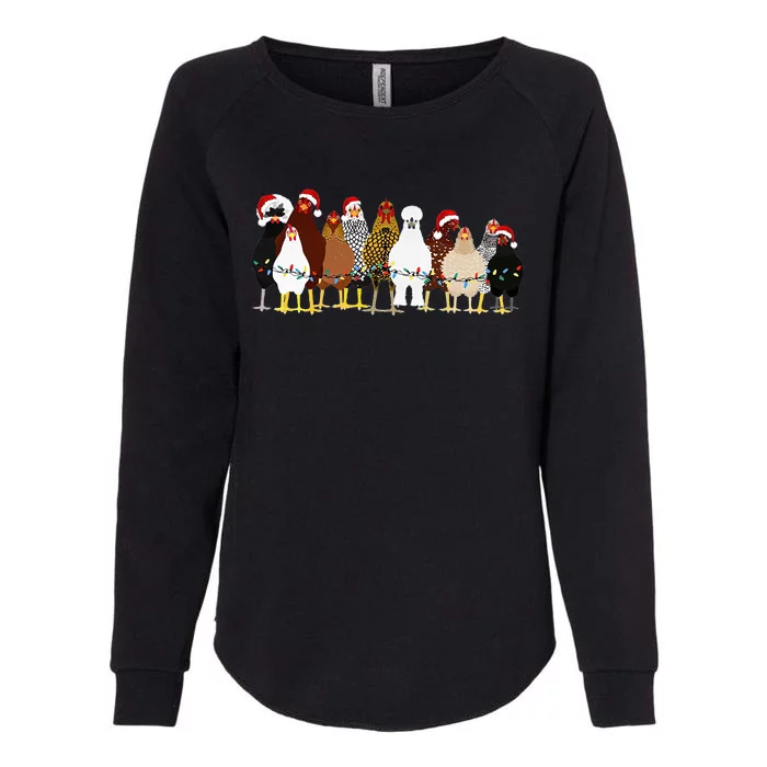 Christmas Chickens Farm Heifer Christmas Womens California Wash Sweatshirt