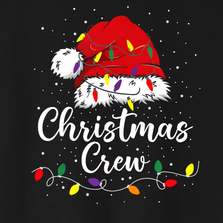 Christmas Crew Family Group Matching Christmas Pajama Party Women's Crop Top Tee