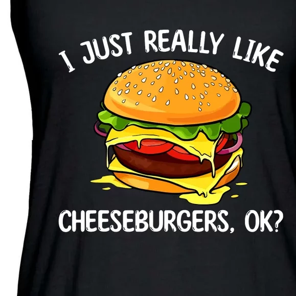 Cool Cheeseburger For Women Cheese Burger Lovers Ladies Essential Flowy Tank