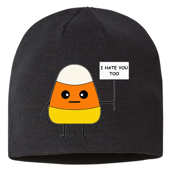 Candy Corn Funny I Hate You Too Team CandyCorn 8 1/2in Sustainable Knit Beanie