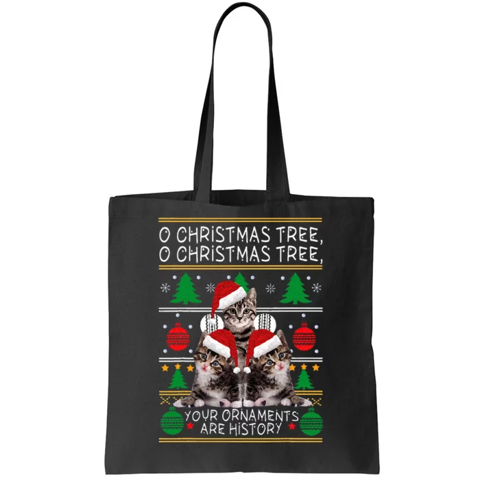 Cats Christmas Funny Ornaments Pajama Family Gift Tote Bag