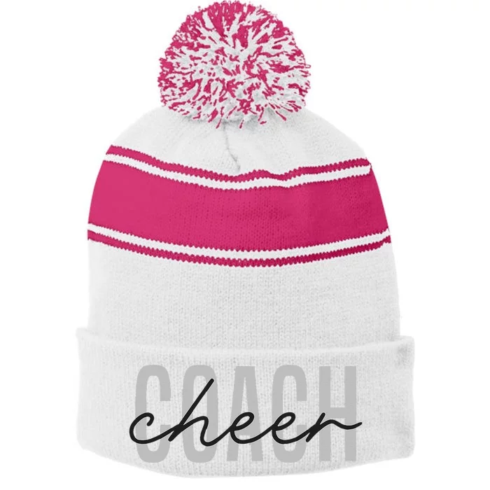 Cheer Coach Funny Design Cute Cheer Coach Cool Coaching Stripe Pom Pom Beanie