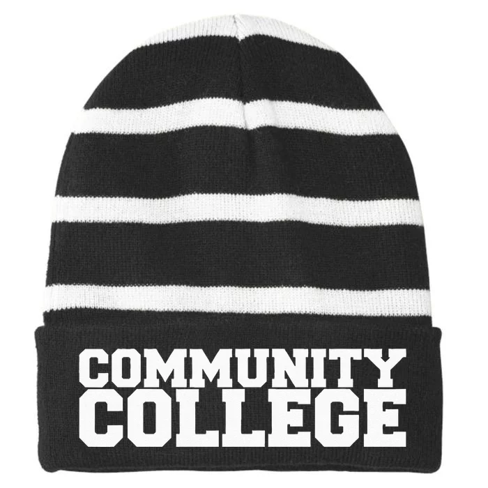 Community College Funny Fraternity College Rush Party Greek Striped Beanie with Solid Band