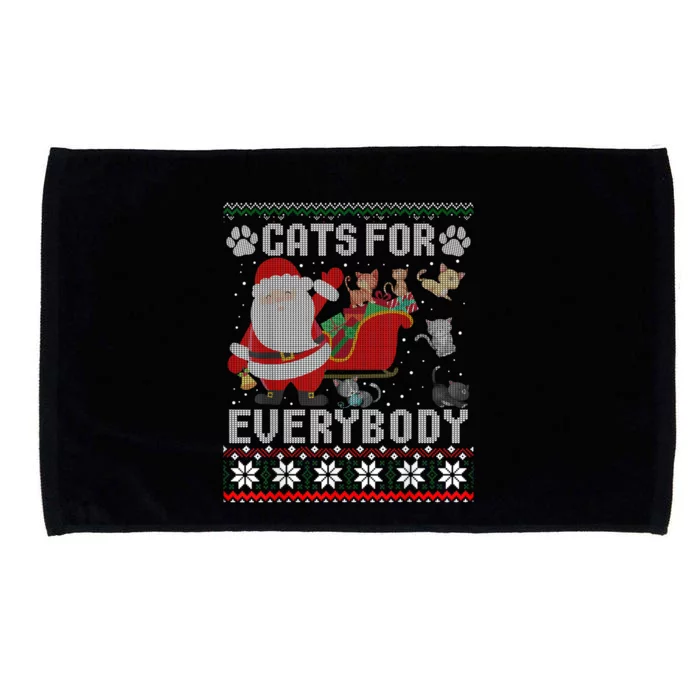 Christmas Cats For Everybody Ugly Sweater Funny Cute Gift Microfiber Hand Towel