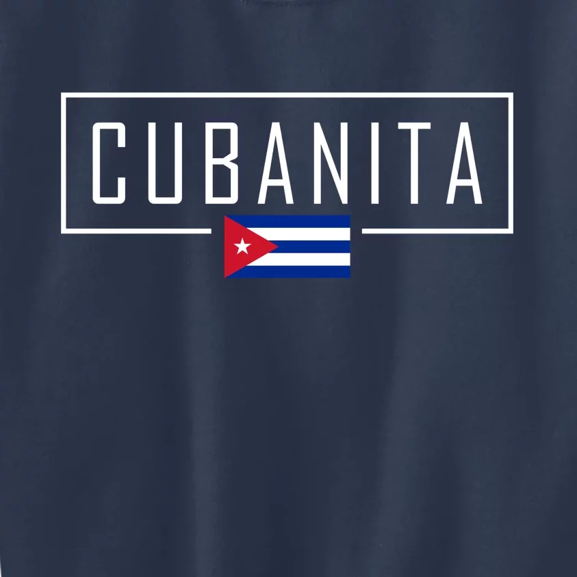 Cubanita Cuban Flag Logo Kids Sweatshirt