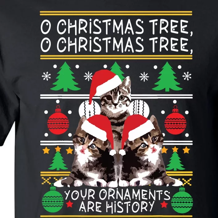 Cats Christmas Funny Ornaments Pajama Family Gift Tall T-Shirt