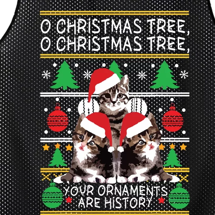 Cats Christmas Funny Ornaments Pajama Family Gift Mesh Reversible Basketball Jersey Tank