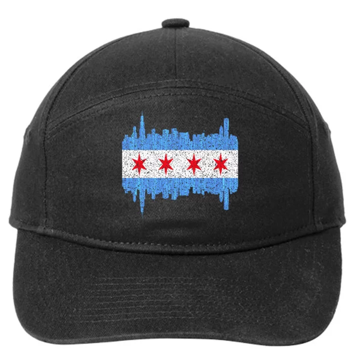 Chicago City Flag Vintage 7-Panel Snapback Hat