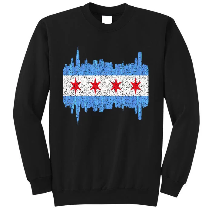 Chicago City Flag Vintage Tall Sweatshirt