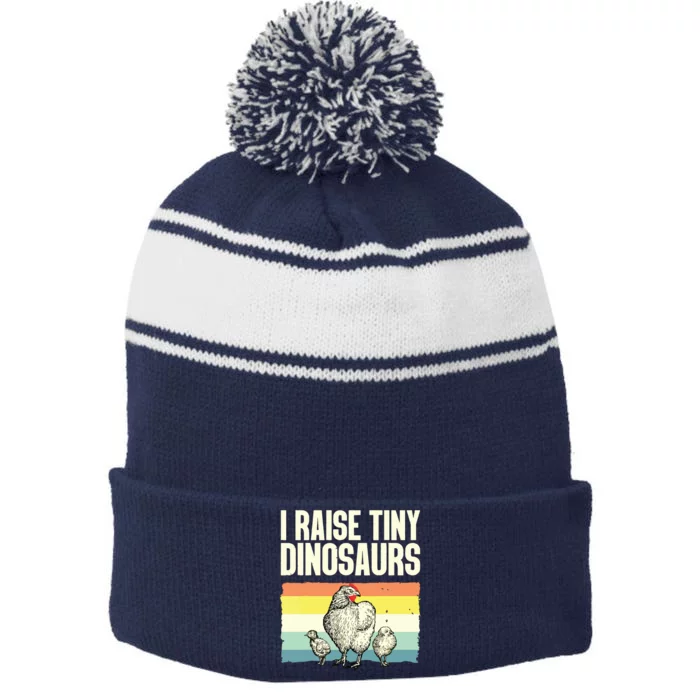 Cute Chicken For Men Women Rooster Hen Chicken Farmer Lovers Stripe Pom Pom Beanie