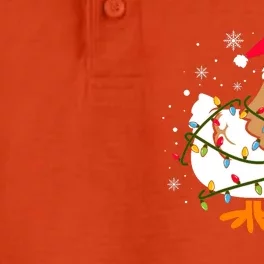 Chicken Christmas Funny Bird Funny Christmas Hat Christmas Lights Dry Zone Grid Performance Polo