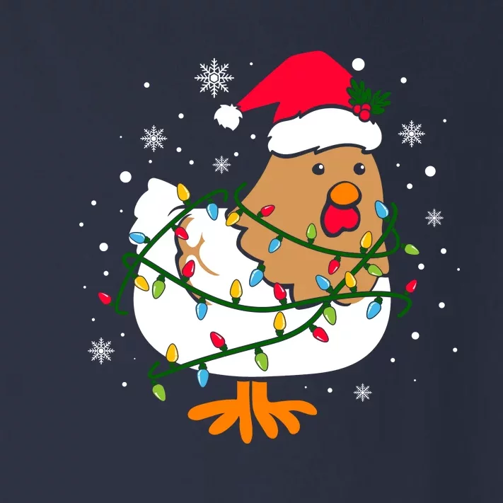 Chicken Christmas Funny Bird Funny Christmas Hat Christmas Lights Toddler Long Sleeve Shirt